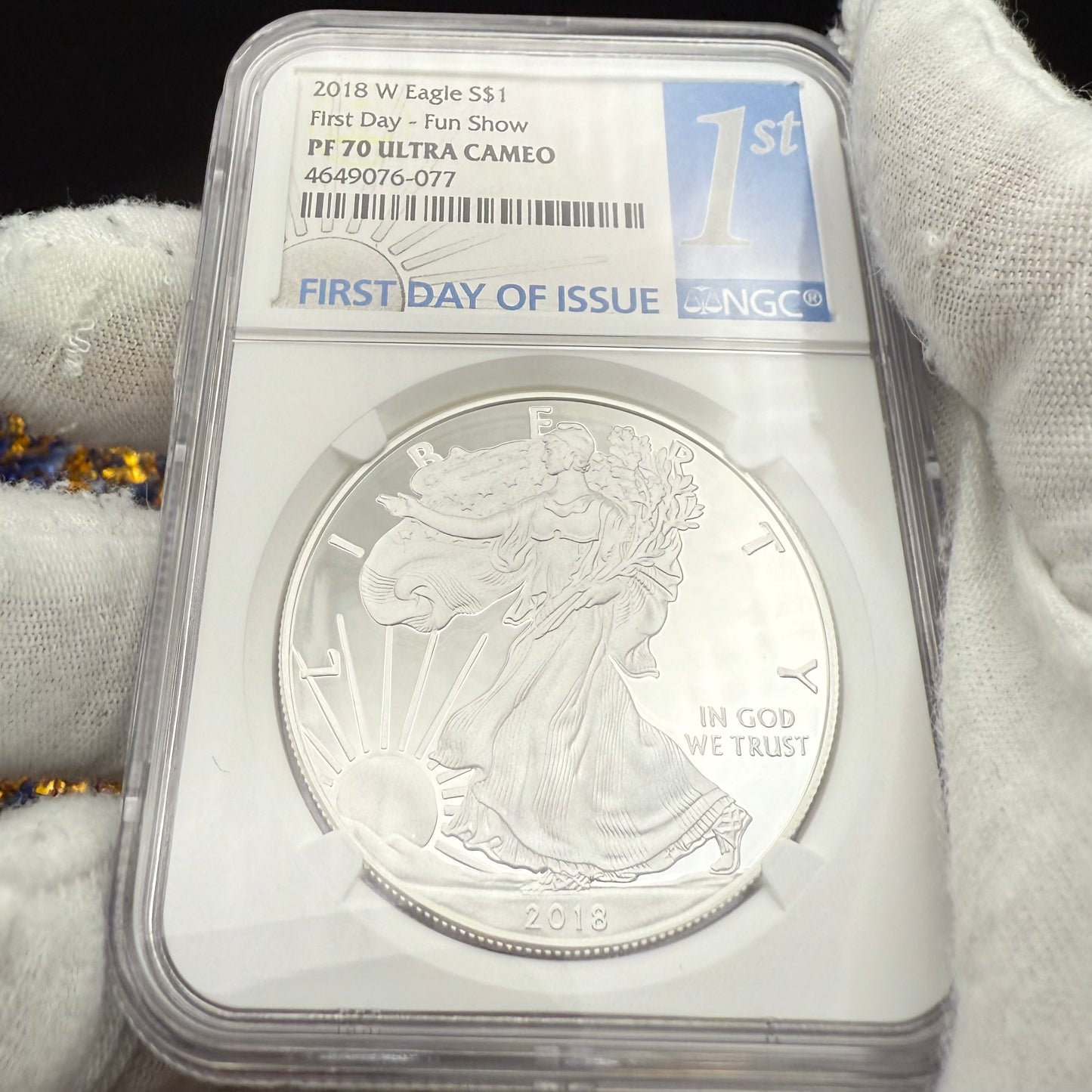 Proof 2018 (W) $1 American Silver Eagle NGC PF70UC First Day - FUN Show (1 of 433) Mint Condition