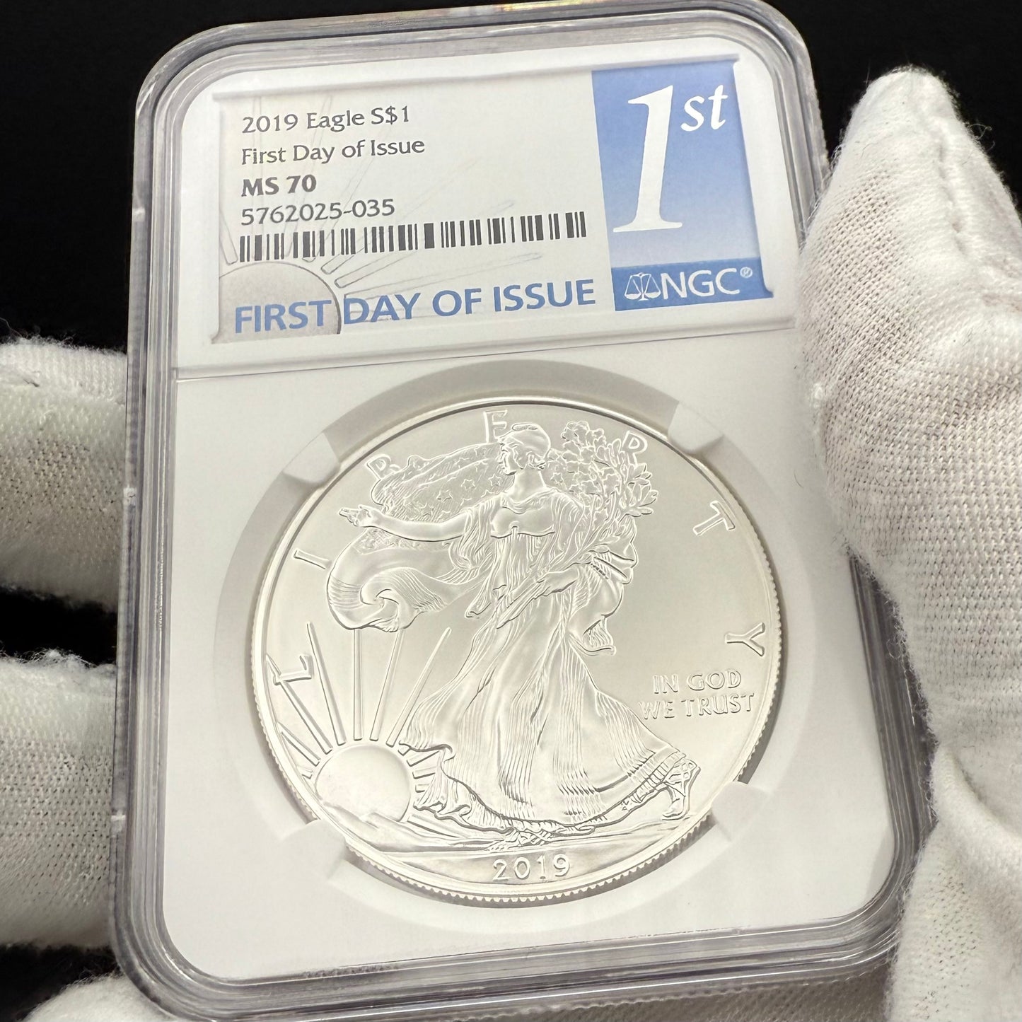 2019 $1 American Silver Eagle NGC MS70 FDOI Mint Condition