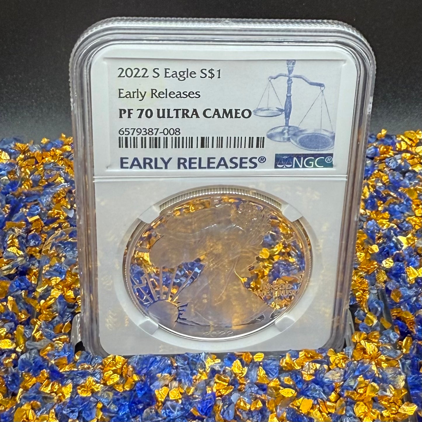 Proof 2022 (S) $1 American Silver Eagle NGC PF70UC Early Releases Modern Blue Label White Holder (1 of 1,869) Mint!