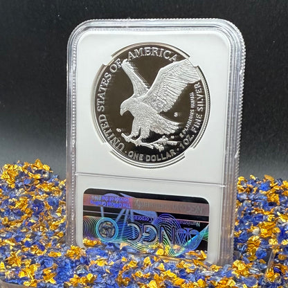 Proof 2022 (S) $1 American Silver Eagle NGC PF70UC Early Releases Modern Blue Label White Holder (1 of 1,869) Mint!