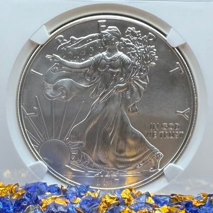 2017 W $1 American Silver Eagle NGC MS70 Early Releases West Point Gold Star Label Mint!