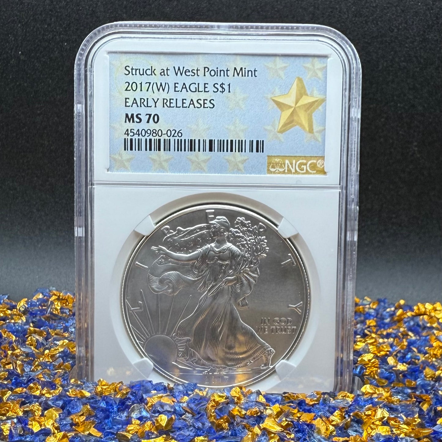 2017 W $1 American Silver Eagle NGC MS70 Early Releases West Point Gold Star Label Mint!