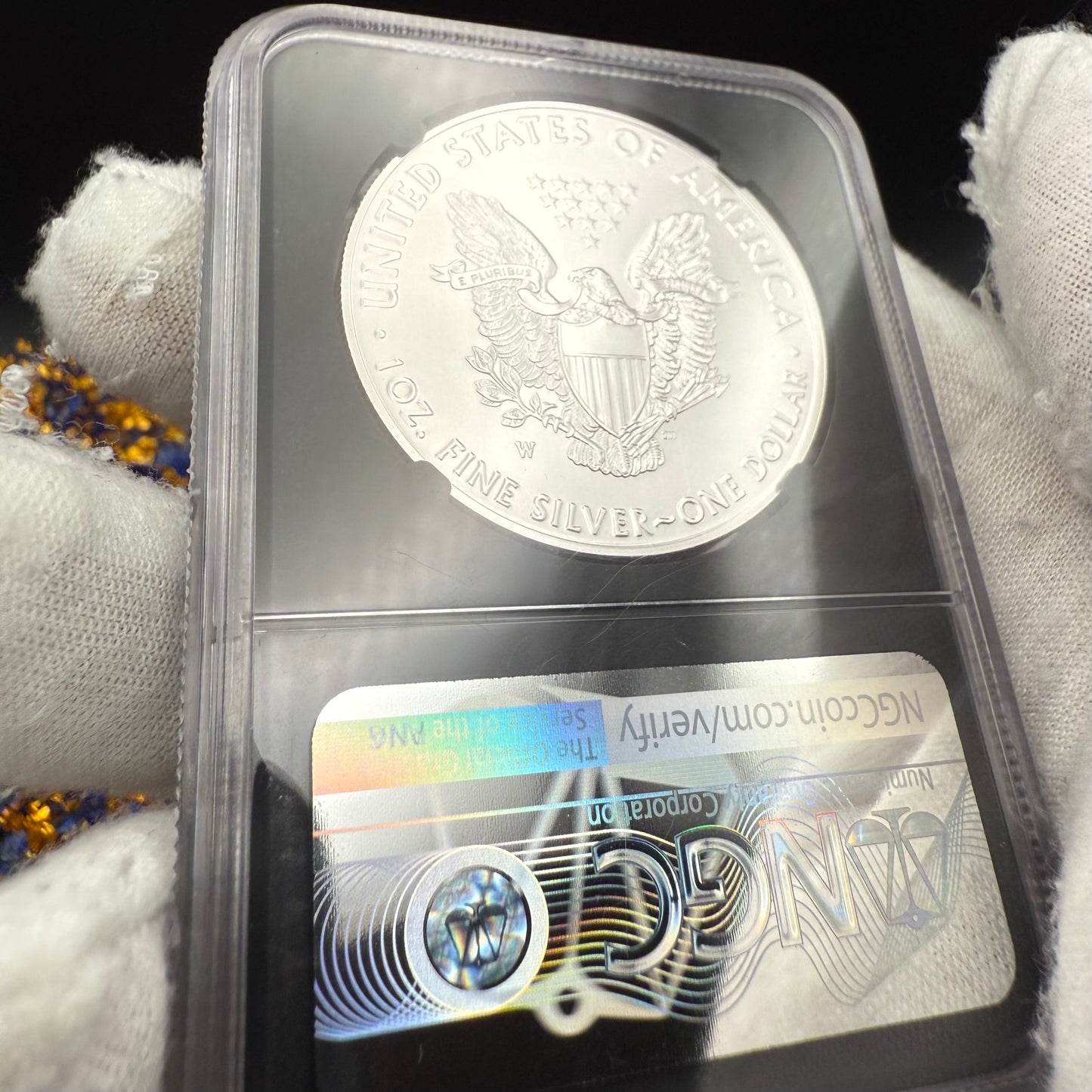 Burnished 2018 (W) $1 American Silver Eagle NGC MS70 First Releases Black Core with West Point Gold Star Mint Condition (1 of 658)