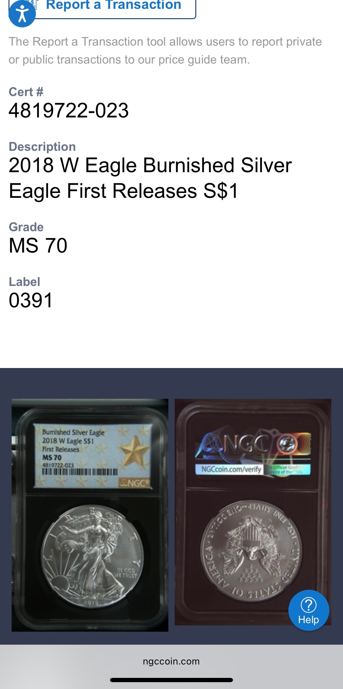 Burnished 2018 (W) $1 American Silver Eagle NGC MS70 First Releases Black Core with West Point Gold Star Mint Condition (1 of 658)