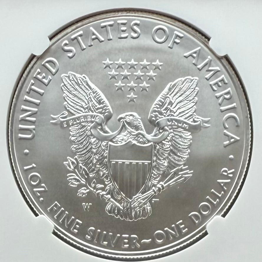 Burnished 2017 (W) $1 American Silver Eagle NGC MS70 Early Releases Classic Blue Label Mint Condition