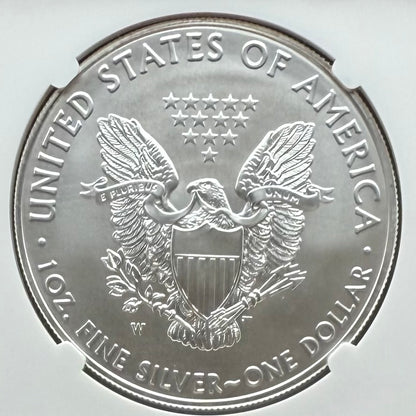 Burnished 2017 (W) $1 American Silver Eagle NGC MS70 Early Releases Classic Blue Label Mint Condition