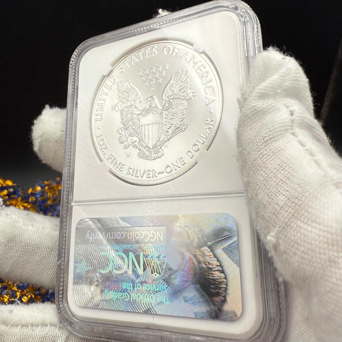 Burnished 2017 (W) $1 American Silver Eagle NGC MS70 Early Releases Classic Blue Label Mint Condition