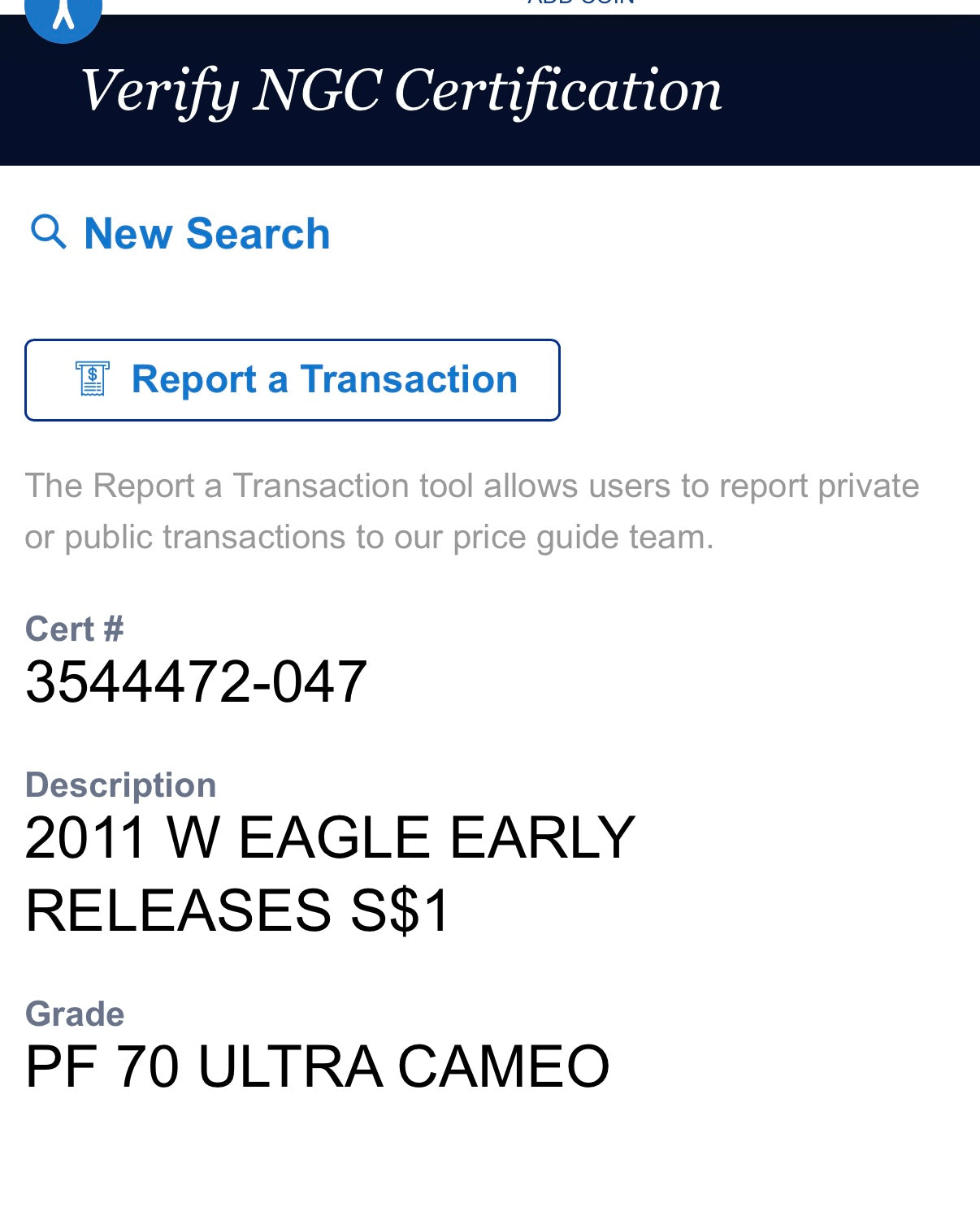 Proof 2011 (W) $1 American Silver Eagle NGC PF70UC Early Releases Class Blue Label White Holder (1 of 14,931)