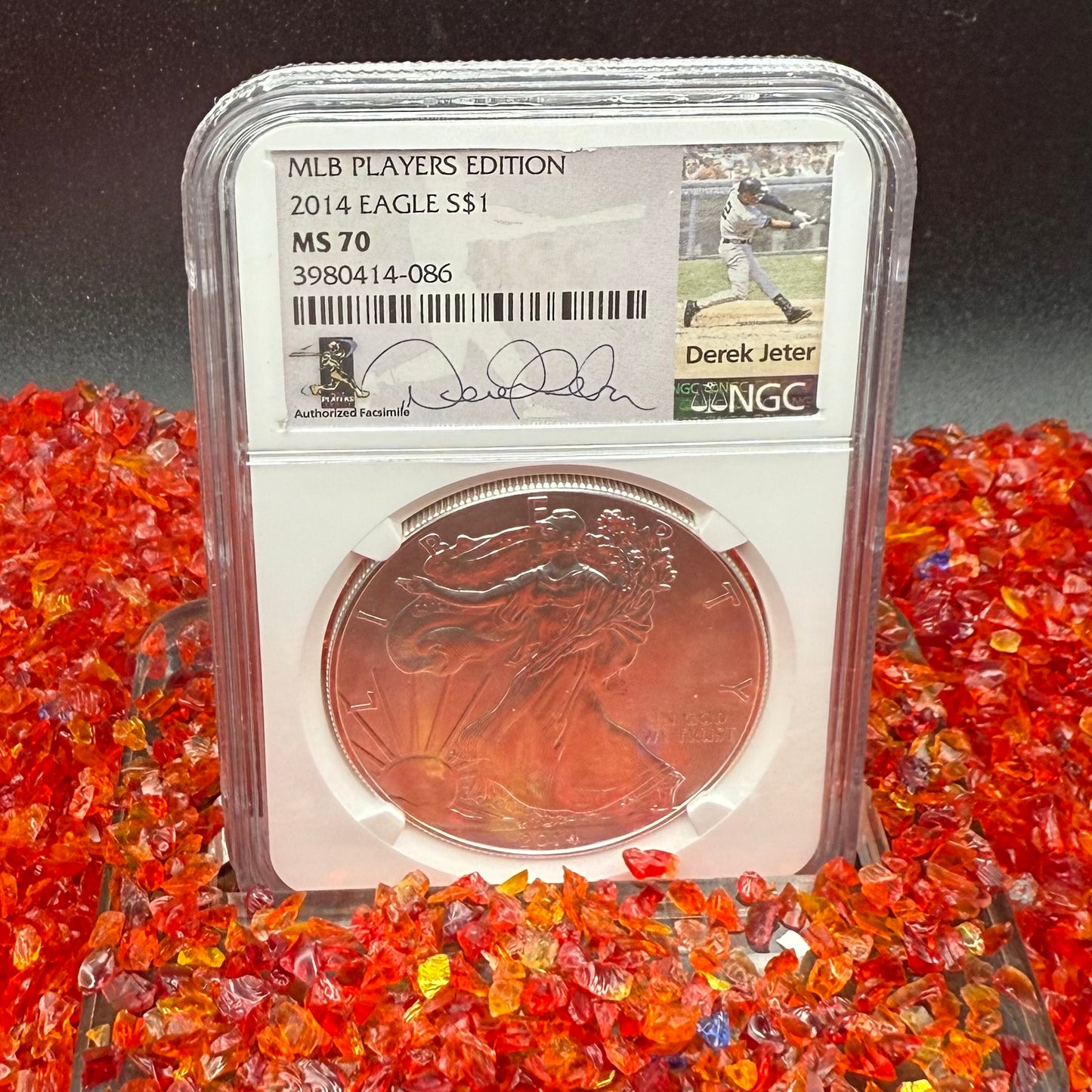2014 W $1 American Silver Eagle NGC MS70 Derek Jeter Signed Rare!!