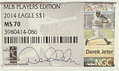 2014 W $1 American Silver Eagle NGC MS70 Derek Jeter Signed Rare!!