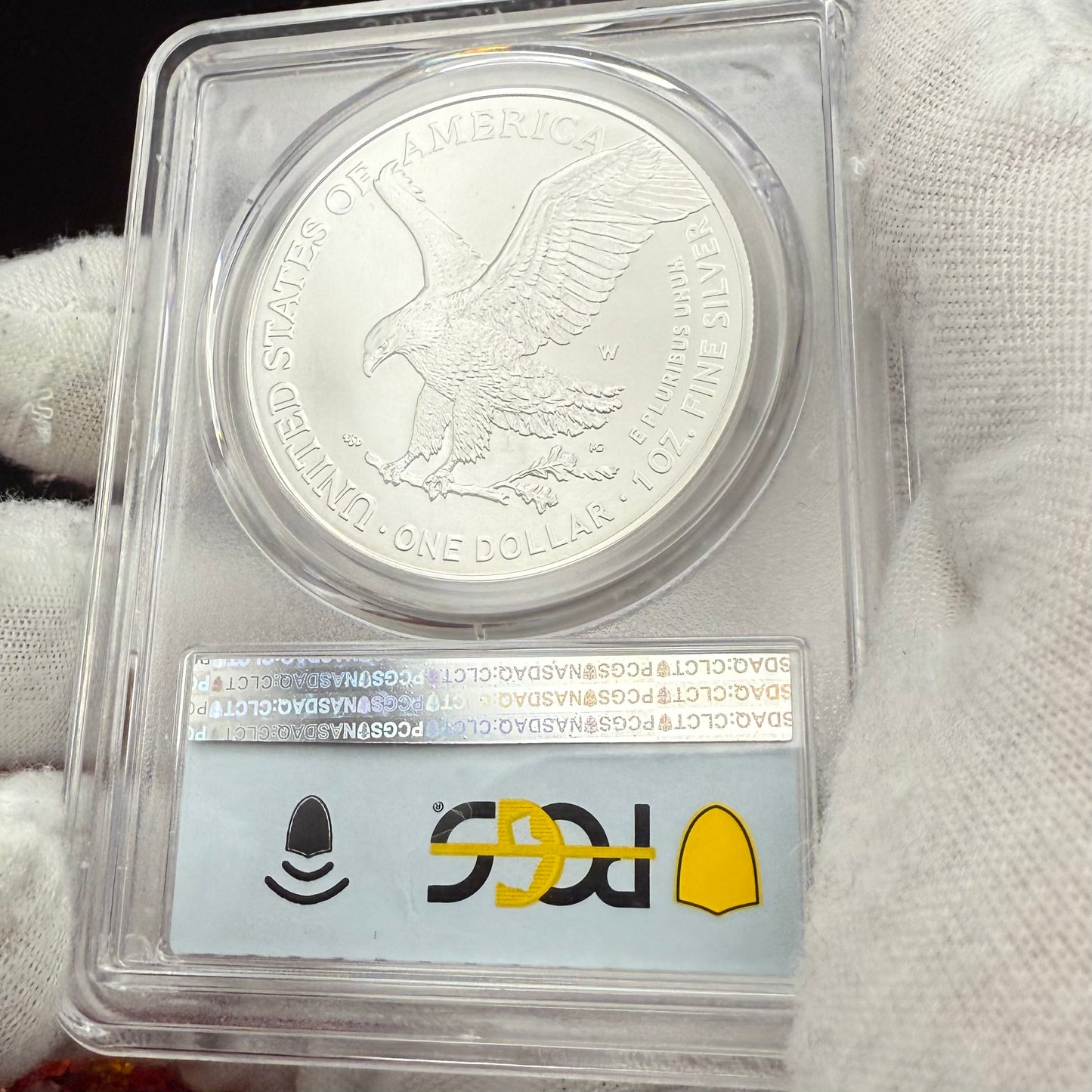 Burnished 2022 (W) $1 American Silver Eagle PCGS SP70 FDOI American Flag Label Rare 1 of 2,030 Mint!