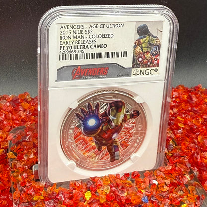 2015 Niue Silver Dollar $2 NGC Early Releases PF70UC Age of Ultron - Iron Man (1 of 220) Mint