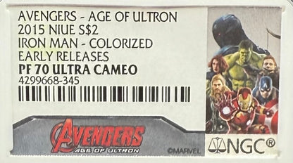 2015 Niue Silver Dollar $2 NGC Early Releases PF70UC Age of Ultron - Iron Man (1 of 220) Mint