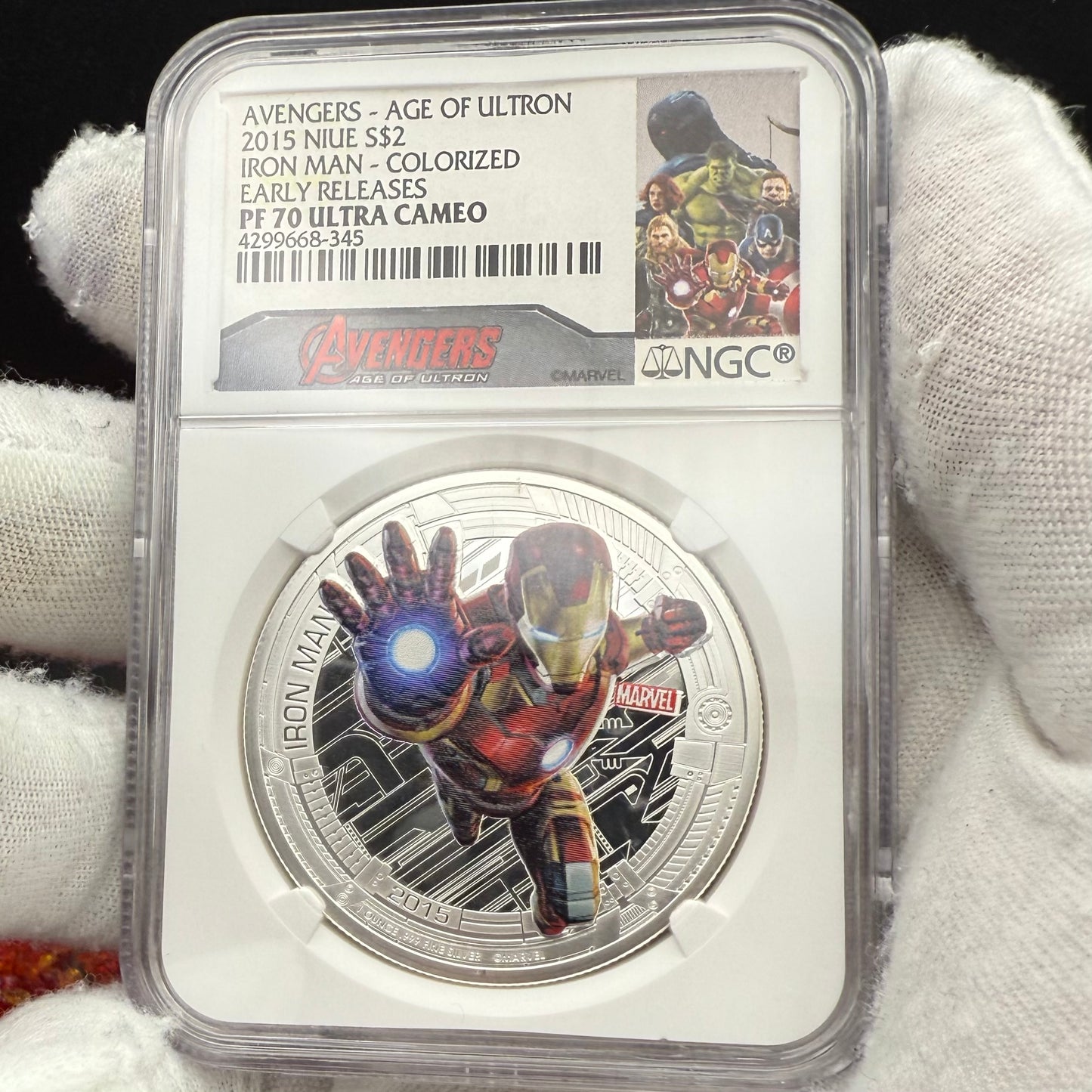 2015 Niue Silver Dollar $2 NGC Early Releases PF70UC Age of Ultron - Iron Man (1 of 220) Mint
