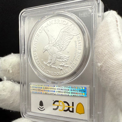 Burnished 2023 (W) $1 American Silver Eagle PCGS SP70 Blue West Point Label - 1 of 2224 Mint!