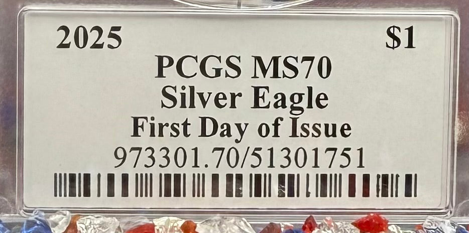 2025 $1 American Silver Eagle PCGS MS70 FDOI Thomas Cleveland Signed Rare Flag Label 1 of 100 Mint