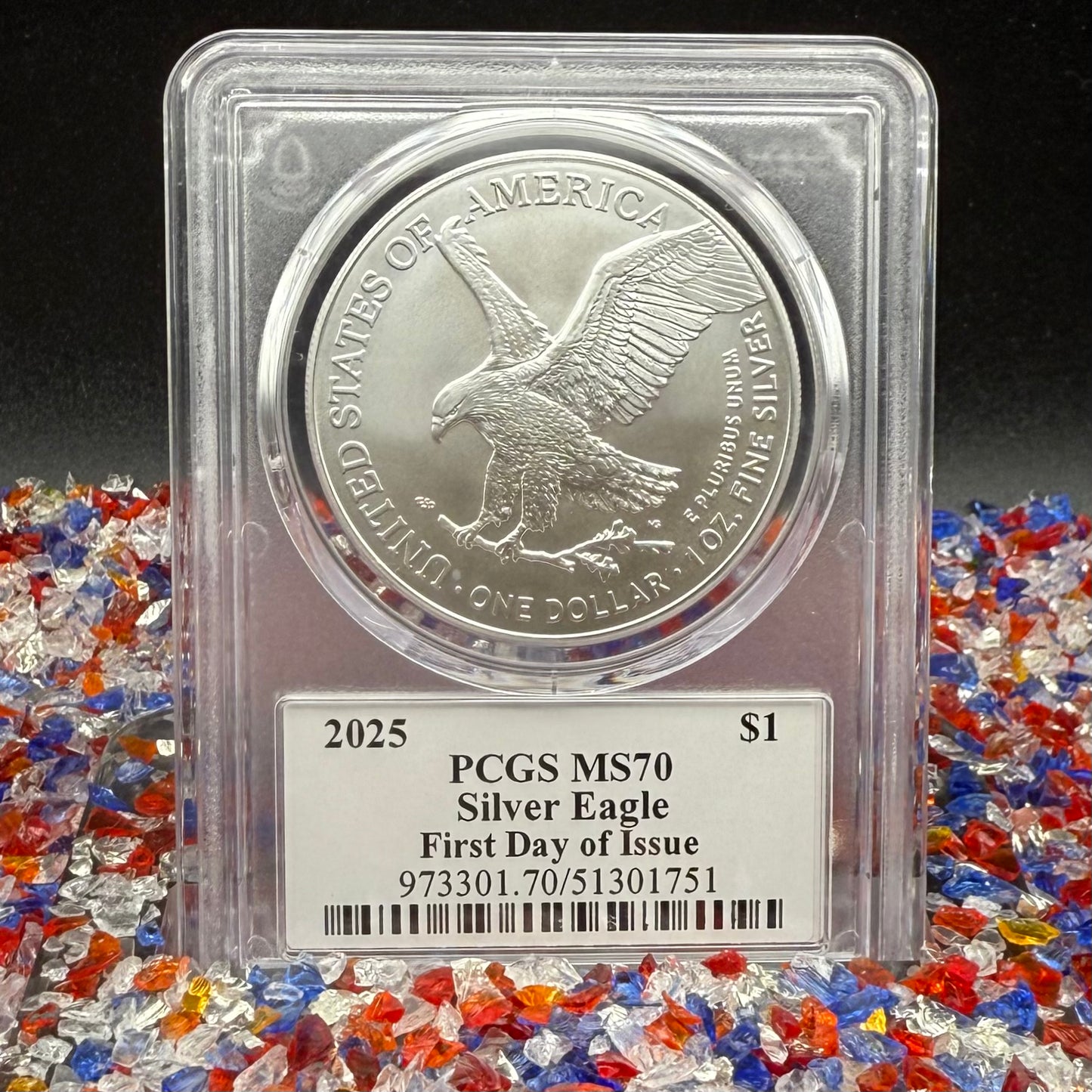 2025 $1 American Silver Eagle PCGS MS70 FDOI Thomas Cleveland Signed Rare Flag Label 1 of 100 Mint
