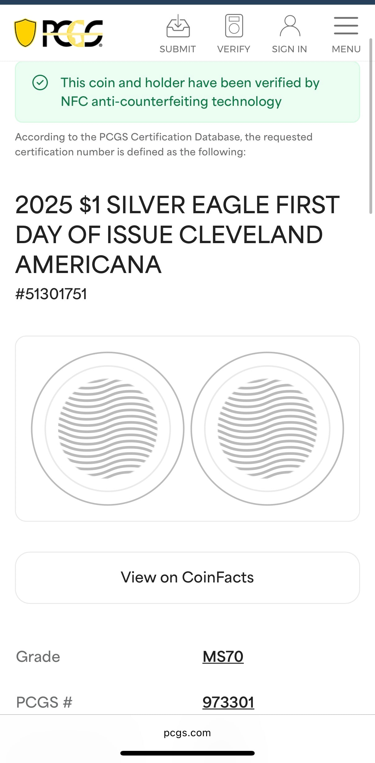 2025 $1 American Silver Eagle PCGS MS70 FDOI Thomas Cleveland Signed Rare Flag Label 1 of 100 Mint