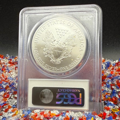 2011 San Francisco $1 American Silver Eagle PCGS MS70 American Flag Label