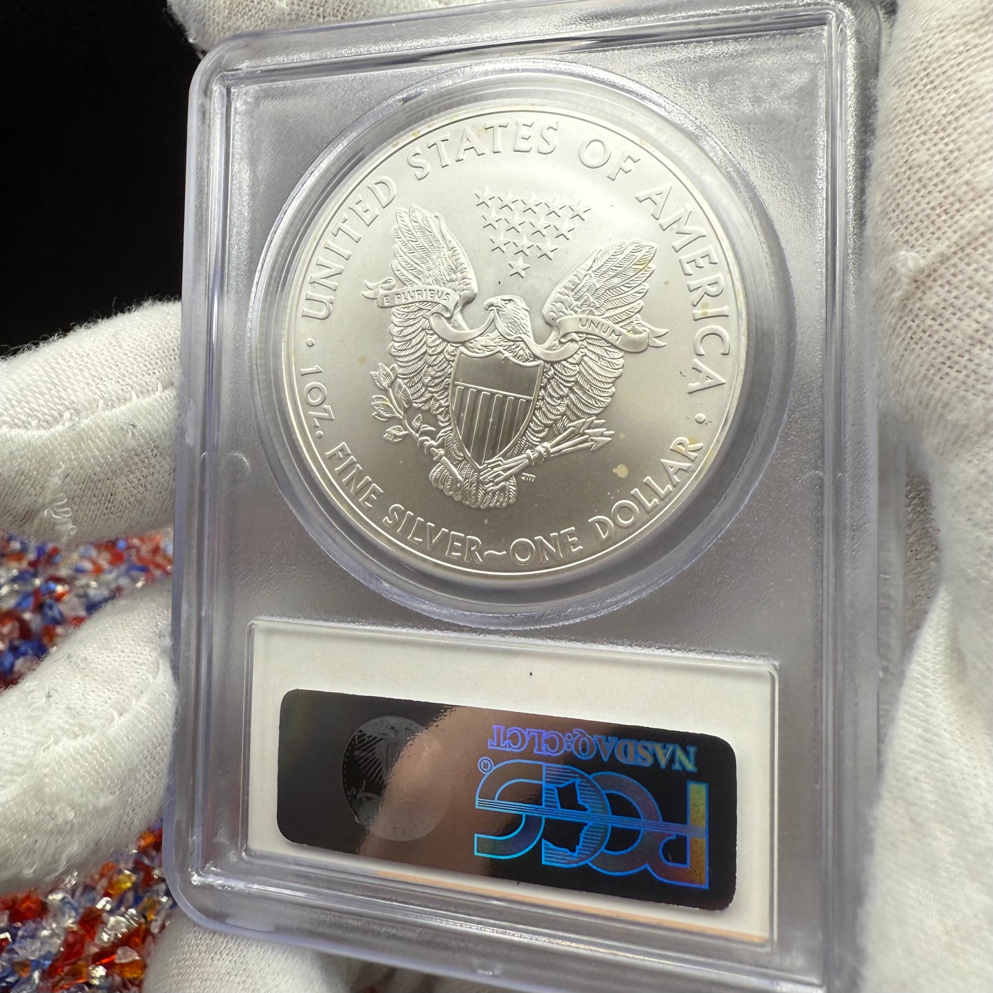 2011 San Francisco $1 American Silver Eagle PCGS MS70 American Flag Label