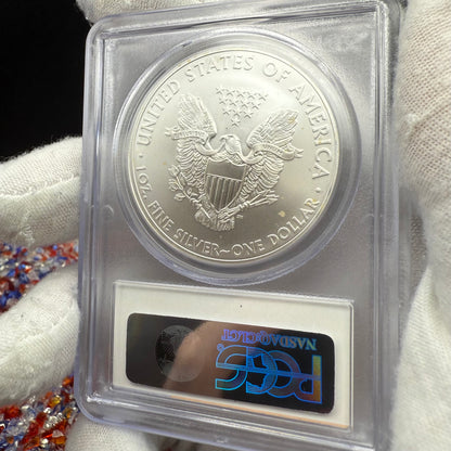2011 San Francisco $1 American Silver Eagle PCGS MS70 American Flag Label