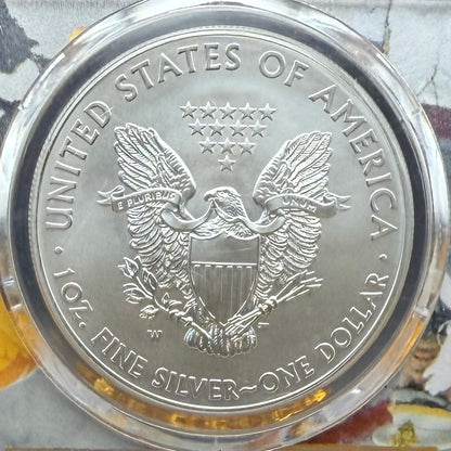 2013 Burnished $1 American Silver Eagle PCGS SP70 West Point Fighter Jet Label 1 of 22 Mint
