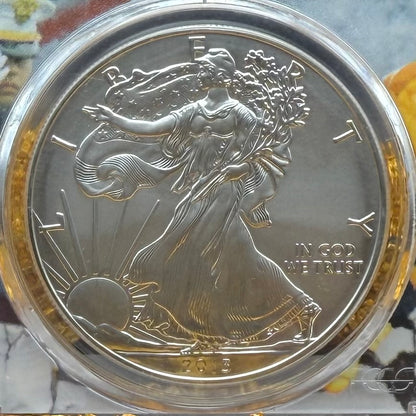 2013 Burnished $1 American Silver Eagle PCGS SP70 West Point Fighter Jet Label 1 of 22 Mint