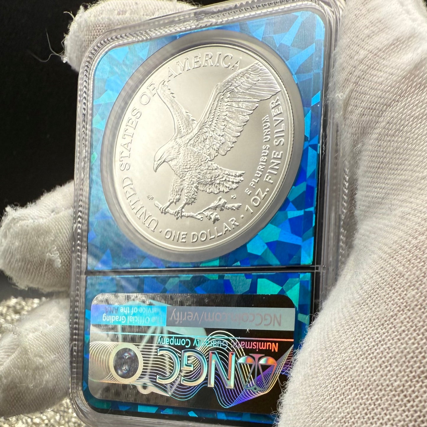 2025 $1 American Silver Eagle NGC MS70 Early Releases Blue Prism Holder Mint Condition
