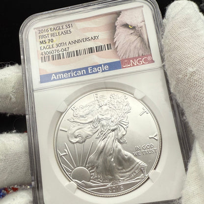 2016 $1 American Silver Eagle NGC MS70 First Releases Mint Condition