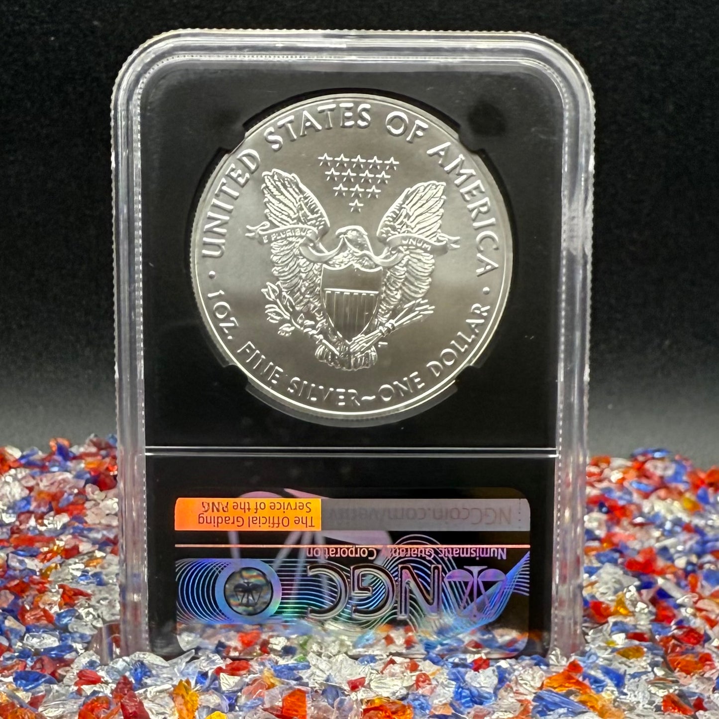 2020 $1 American Silver Eagle NGC MS70 FDOI John Mercanti Signed Flag Label