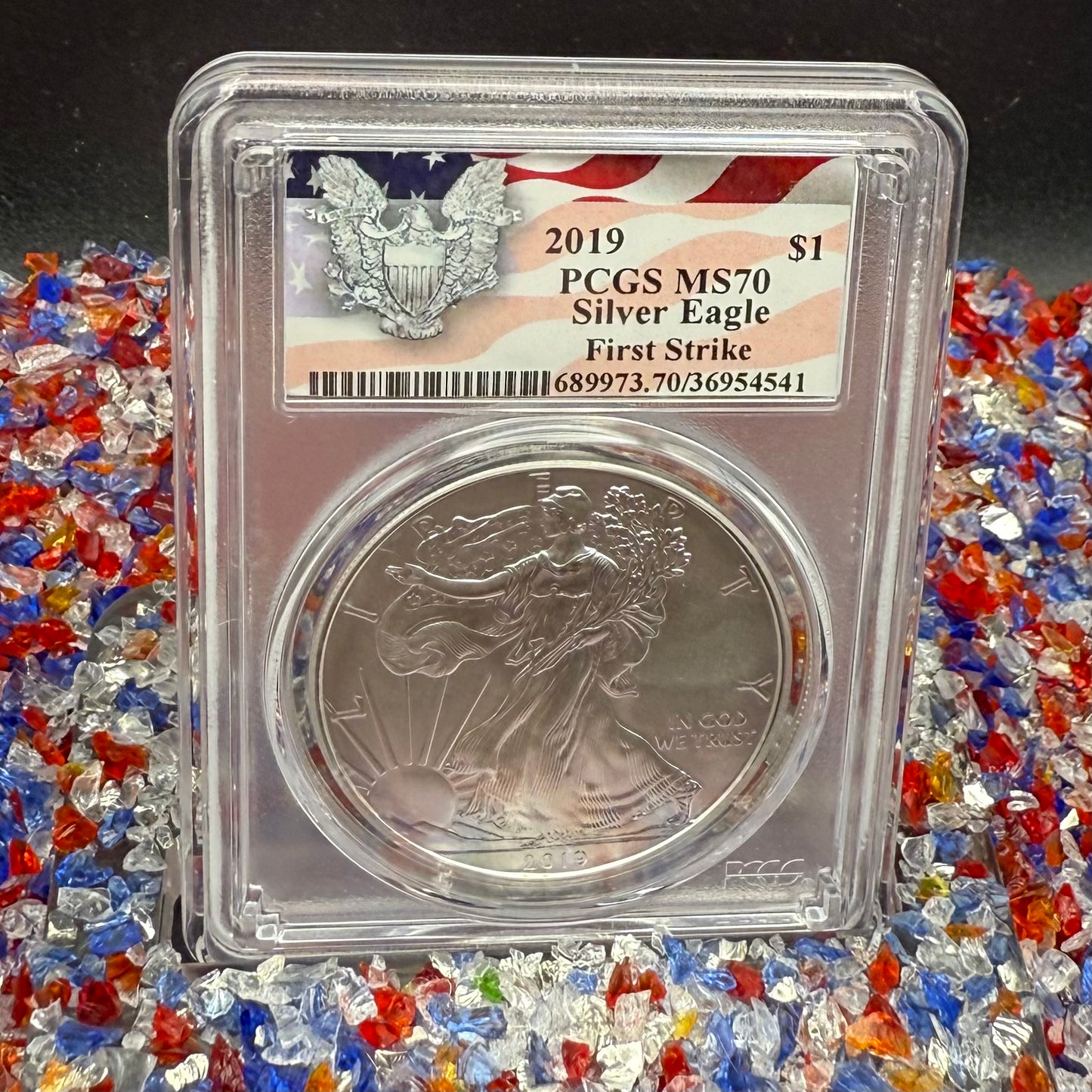 2019 $1 American Silver Eagle PCGS MS70 First Strike