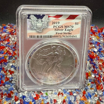 2019 $1 American Silver Eagle PCGS MS70 First Strike