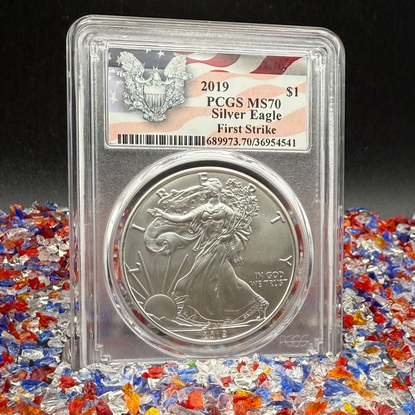 2019 $1 American Silver Eagle PCGS MS70 First Strike