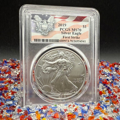 2019 $1 American Silver Eagle PCGS MS70 First Strike