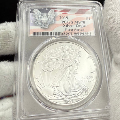 2019 $1 American Silver Eagle PCGS MS70 First Strike