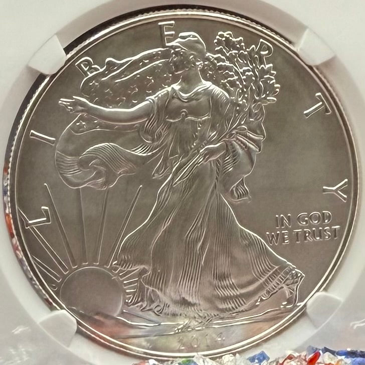 2008 Burnished $1 American Silver Eagle NGC MS70 Thomas Uram Signed Label 1 of 161 Mint