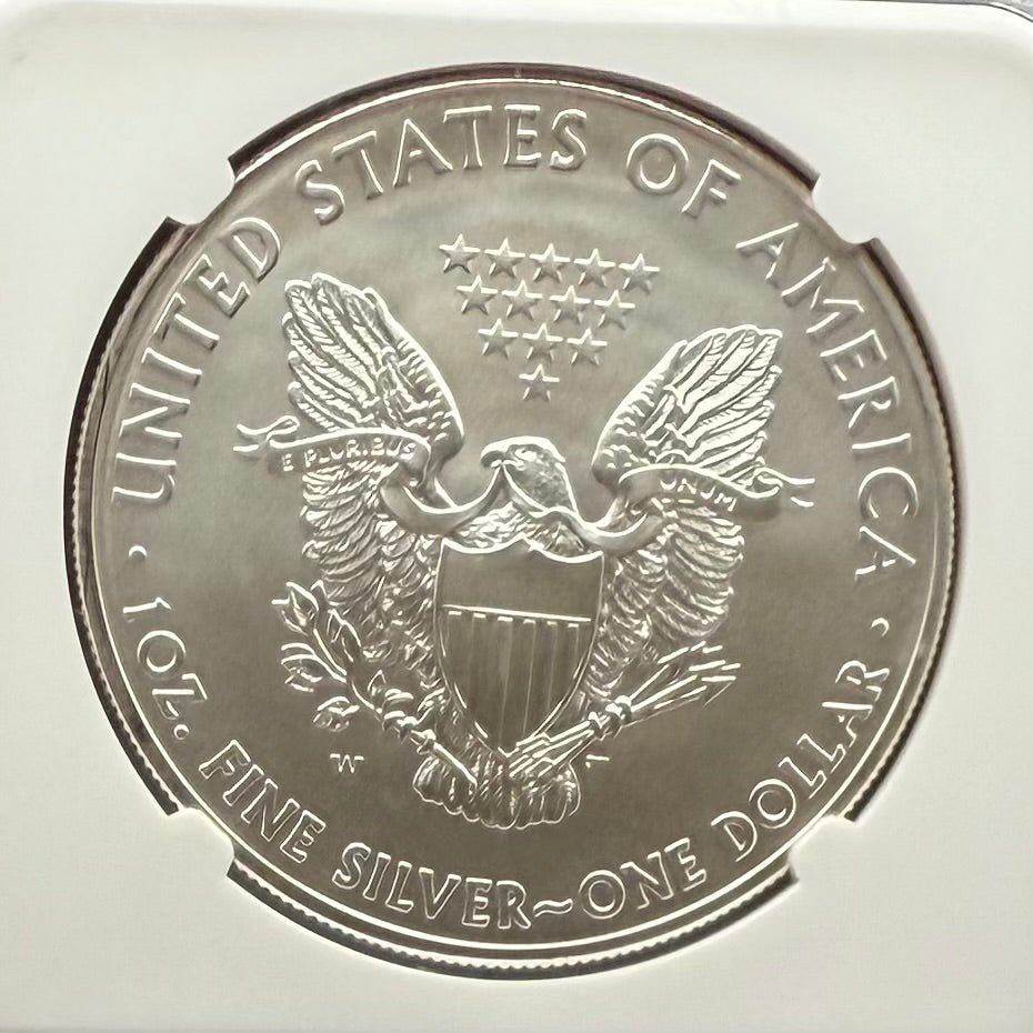 2008 Burnished $1 American Silver Eagle NGC MS70 Thomas Uram Signed Label 1 of 161 Mint