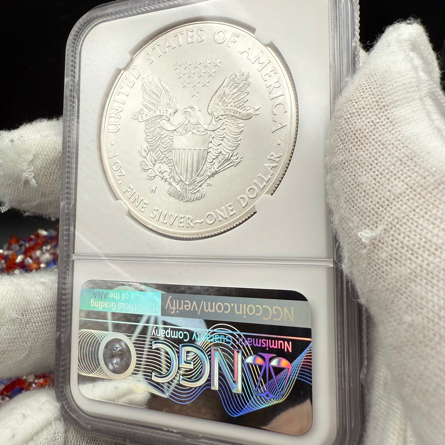 2008 Burnished $1 American Silver Eagle NGC MS70 Thomas Uram Signed Label 1 of 161 Mint