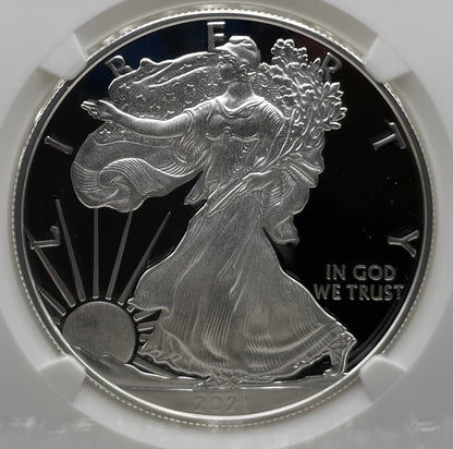 Proof 2021 (W) $1 American Silver Eagle NGC PF70 Type 1 Congratulations Set Modern Brown Label Mint Condition (Rare 1 of 984)