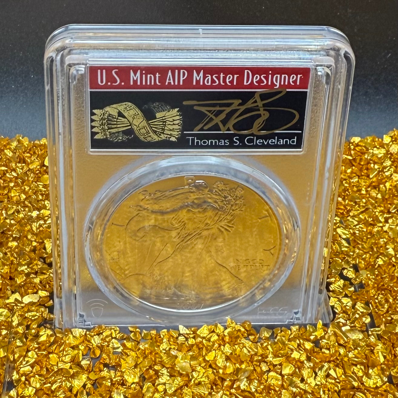 2007 Burnished $1 American Silver Eagle PCGS SP70 Thomas Cleveland Signed Rare Arrows Label 1 of 8 Mint