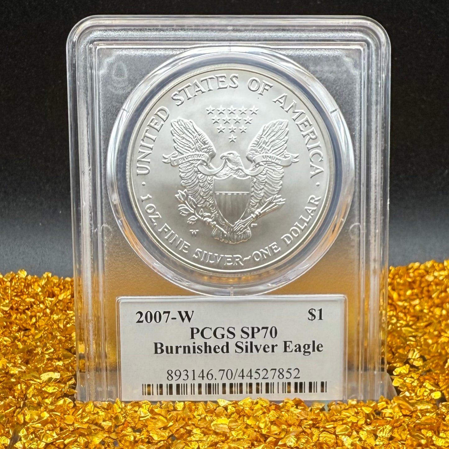 2007 Burnished $1 American Silver Eagle PCGS SP70 Thomas Cleveland Signed Rare Arrows Label 1 of 8 Mint