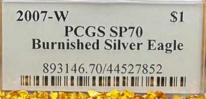 2007 Burnished $1 American Silver Eagle PCGS SP70 Thomas Cleveland Signed Rare Arrows Label 1 of 8 Mint
