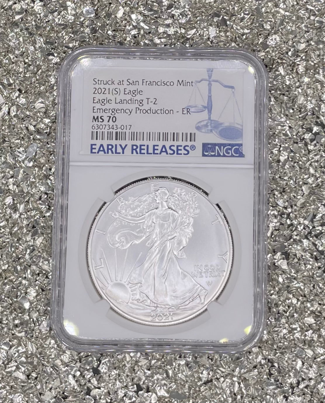 2021 (S) $1 American Silver Eagle NGC MS70 ER Emergency Issue Blue Label Mint Condition (Rare 1 of 2,201)