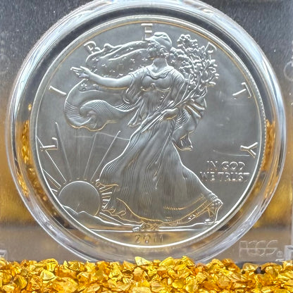 2011 San Francisco $1 American Silver Eagle PCGS MS70 Gold Foil Label