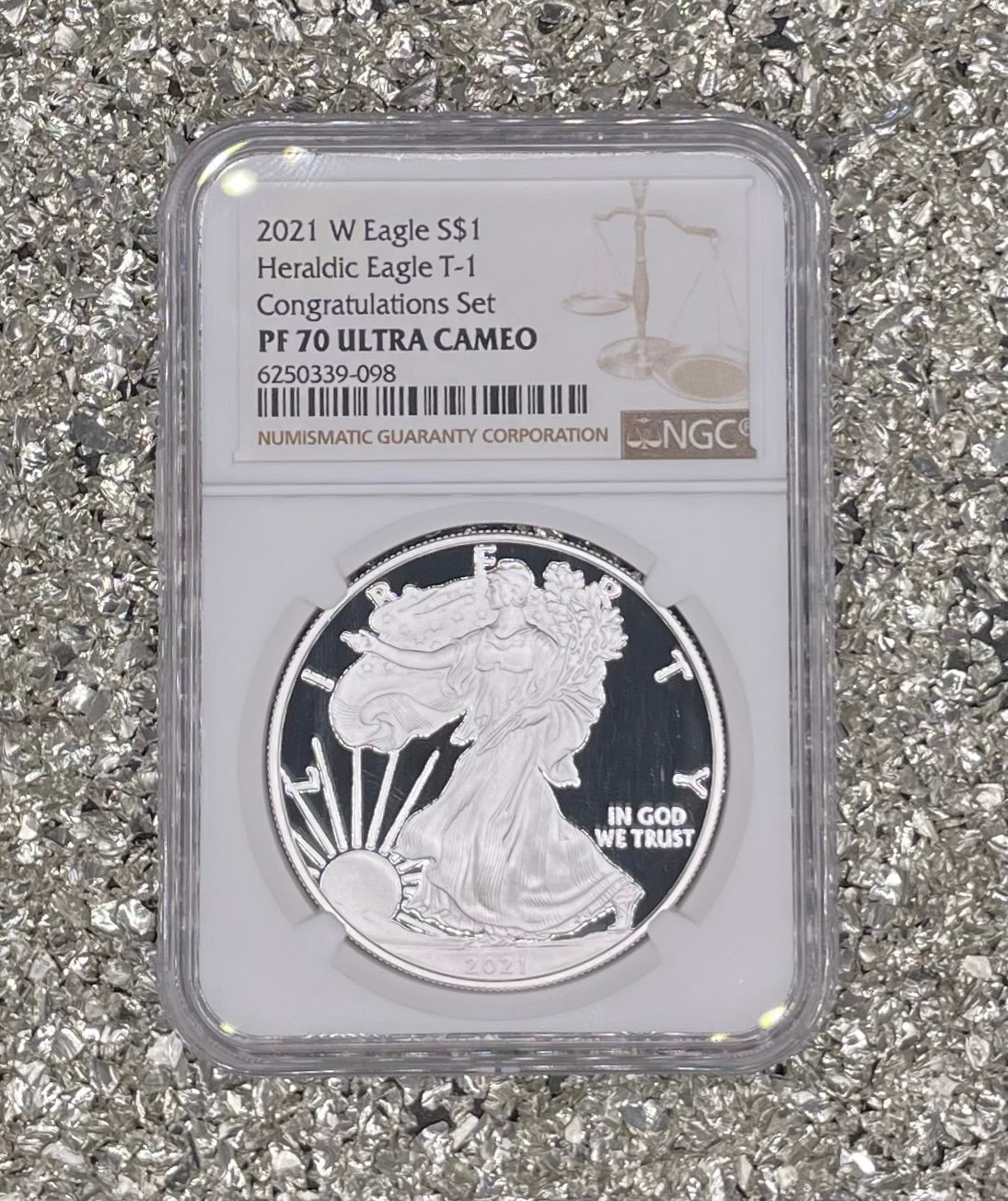 Proof 2021 (W) $1 American Silver Eagle NGC PF70 Type 1 Congratulations Set Modern Brown Label Mint Condition (Rare 1 of 984)