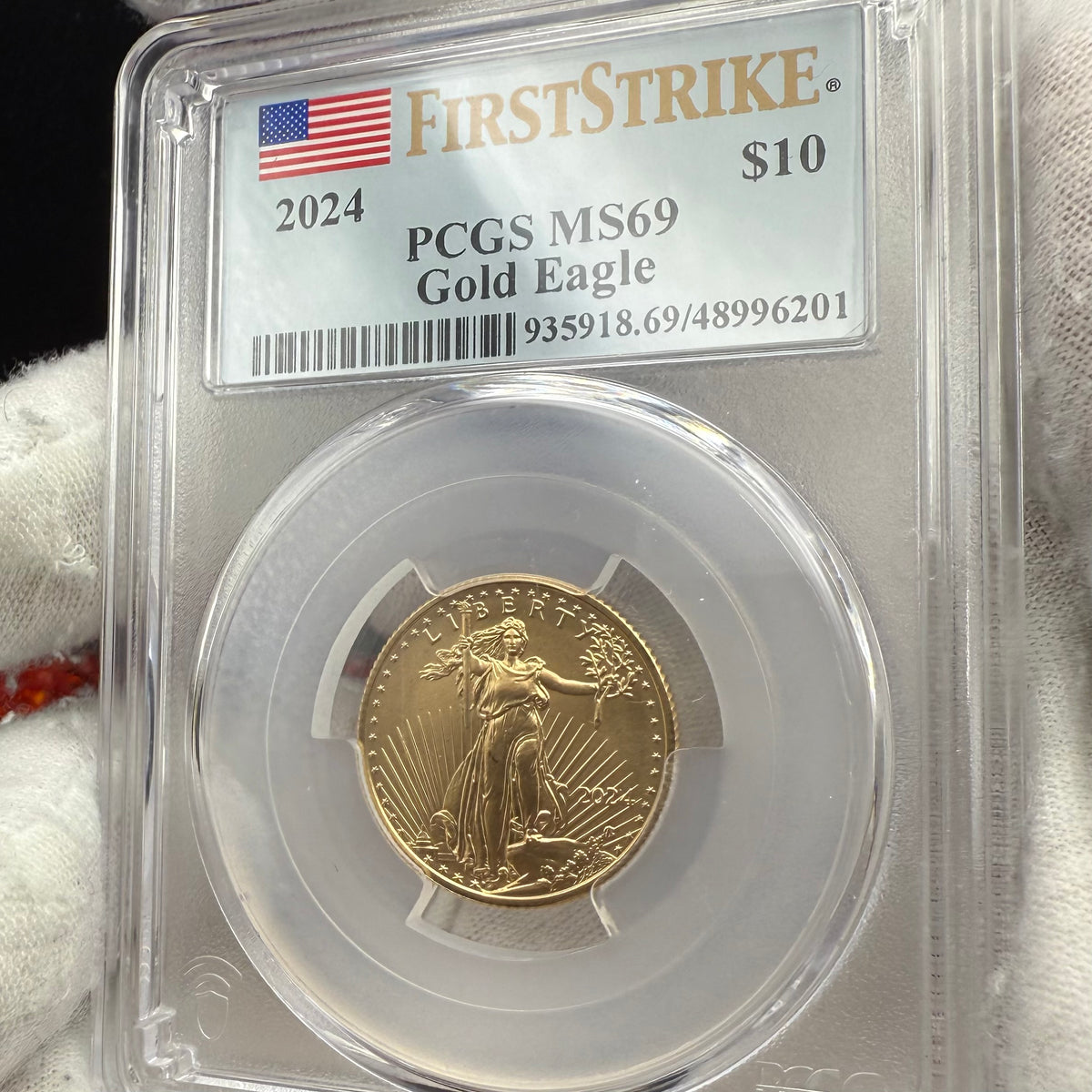 2024 $10 American Gold Eagle PCGS MS69 First Strike Flag Label (Rare 1 of 58)