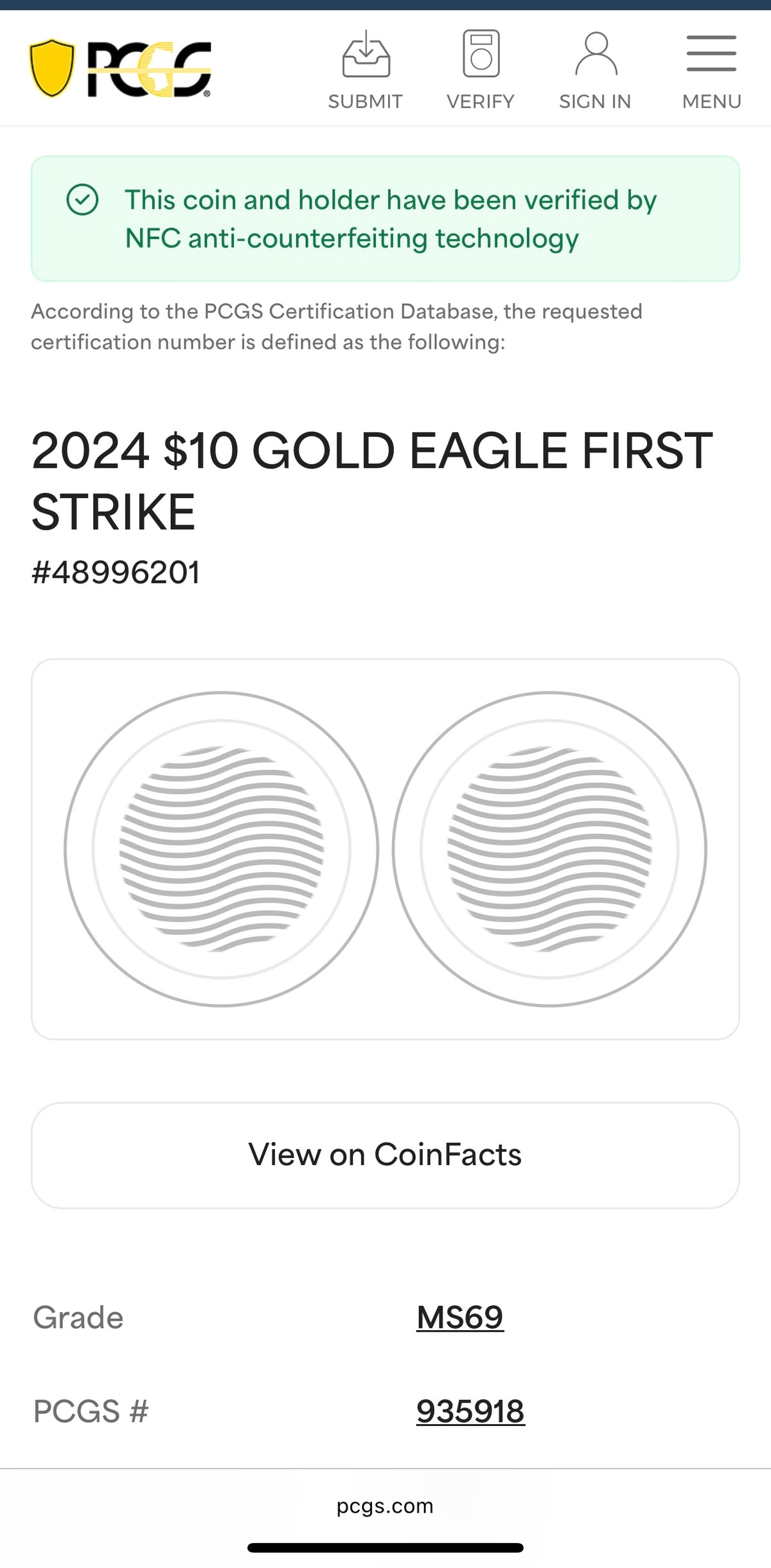 2024 $10 American Gold Eagle PCGS MS69 First Strike Flag Label (Rare 1 of 58)