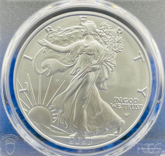 2023 $1 American Silver Eagle PCGS MS70 First Strike Silver Foil Label (Rare 1 of 2023)