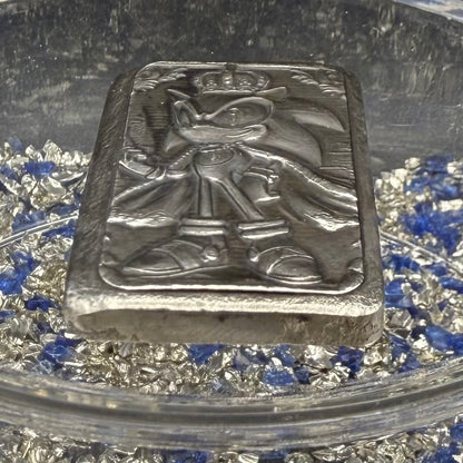 'Sonic King Bar' 1.5 oz .999 Fine Silver Bar, Hand Crafted by St Bee's in England, Shiny Finish, Includes Wood Treasure Chest, COA, Mint Condition, Limited Edition