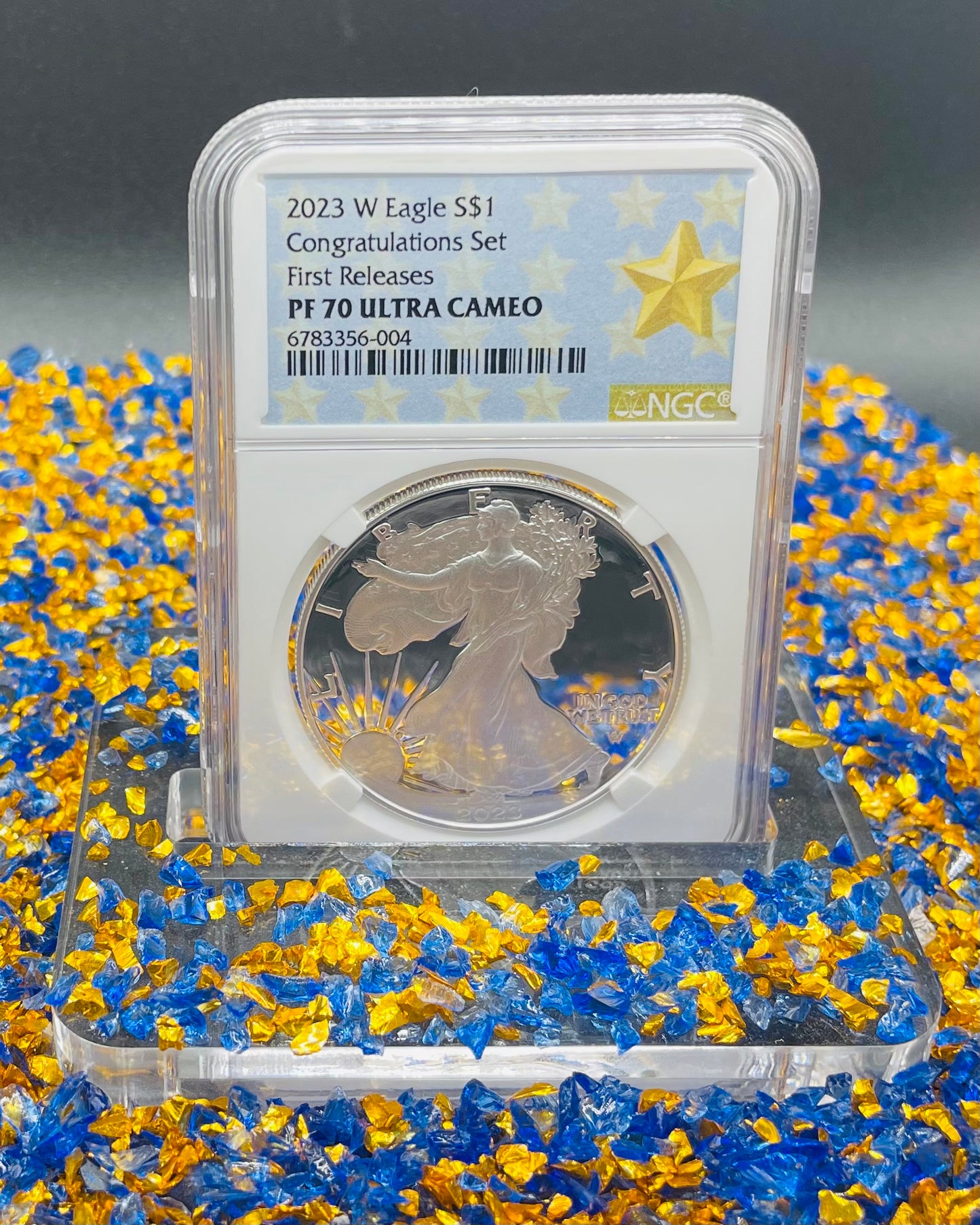 Proof 2023 (W) $1 American Silver Eagle NGC PF70 First Releases Congratulations Set West Point Star Gold Star Label Mint Condition (1 of 433)